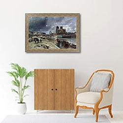 «Notre-Dame from the Quai de la Tournelle, 1852» в интерьере в классическом стиле над комодом «Notre-Dame from the Quai de la Tournelle, 1852» в интерьере в классическом стиле над комодом