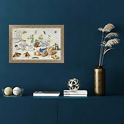 «Butterflies and other Insects, 1661» в интерьере в классическом стиле в синих тонах «Butterflies and other Insects, 1661» в интерьере в классическом стиле в синих тонах