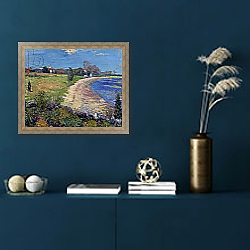 «Curving Beach, New England,» в интерьере в классическом стиле в синих тонах «Curving Beach, New England,» в интерьере в классическом стиле в синих тонах