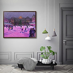 «Christmas skating,Somerset House with pink lights.2014» в интерьере столовой в классическом стиле «Christmas skating,Somerset House with pink lights.2014» в интерьере столовой в классическом стиле