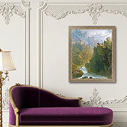 «The Bard, c.1817» в интерьере в классическом стиле над банкеткой «The Bard, c.1817» в интерьере в классическом стиле над банкеткой