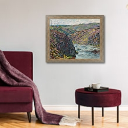 «Ravines of the Creuse at the End of the Day, 1889» в интерьере в классическом стиле над креслом «Ravines of the Creuse at the End of the Day, 1889» в интерьере в классическом стиле над креслом
