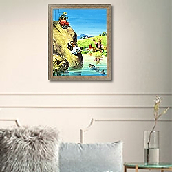 «Brer Terrapin sliding into the river» в интерьере в классическом стиле в светлых тонах «Brer Terrapin sliding into the river» в интерьере в классическом стиле в светлых тонах