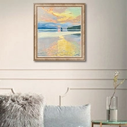 «Sunset Over Lake Ruovesi» в интерьере в классическом стиле в светлых тонах