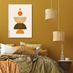 «Утомленное солнце 55» в интерьере спальни  в этническом стиле в желтых тонах