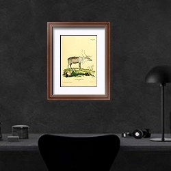 «Северный олень 1» в интерьере кабинета в черных цветах над столом