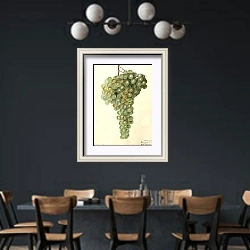 «Название: Малага» в интерьере столовой с черными стенами