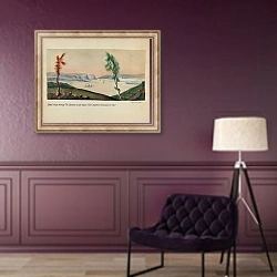«Clermont on Hudson Painting» в интерьере в классическом стиле в фиолетовых тонах