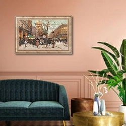 «La Porte St Denis» в интерьере классической гостиной над диваном