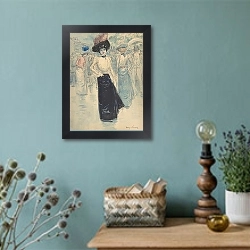 «A Parisienne on a Crowded Street» в интерьере в стиле ретро с бирюзовыми стенами