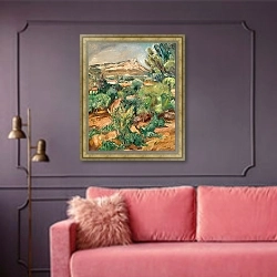 «The Mountain Coudon Seen from Cap Brun» в интерьере в классическом стиле над креслом