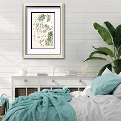 «Sweet-scented Mandevilla» в интерьере спальни в стиле прованс с голубыми деталями
