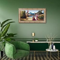 «Август и Сибил» в интерьере гостиной в зеленых тонах