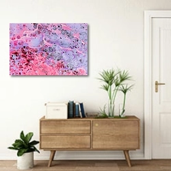 «Лиловое и розовое» в интерьере современной прихожей над тумбой