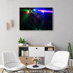 «DJ на вертушках» в интерьере офиса над шкафом с документами