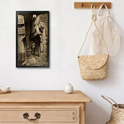 «La Rue Grenier sur l’Eau» в интерьере в стиле ретро над комодом