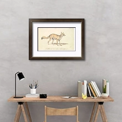 «Корсакская собака-лиса» в интерьере кабинета с серыми стенами над столом