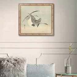 «Two geese in flight» в интерьере в классическом стиле в светлых тонах