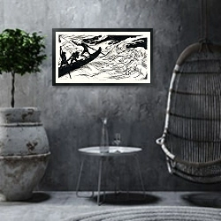 «Характер» в интерьере в этническом стиле в серых тонах