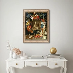 «Ecclesia Surrounded by Symbols of Vanity» в интерьере в классическом стиле над столом