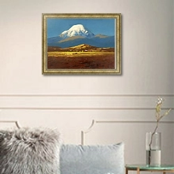 «Der Berg Elbrus im Kaukasus» в интерьере в классическом стиле в светлых тонах