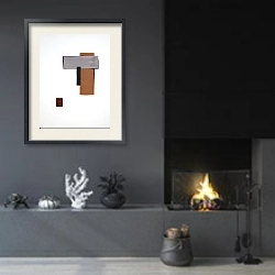 «Industrial spirit. Blocks 1» в интерьере гостиной в стиле минимализм с камином