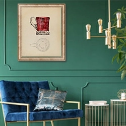 «Ruby Mug» в интерьере в классическом стиле с зеленой стеной