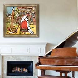 «Жил-был царь» в интерьере классической гостиной над камином