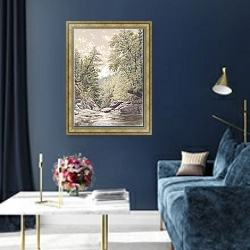 «Catskill Clove in Palingsville» в интерьере в классическом стиле в синих тонах