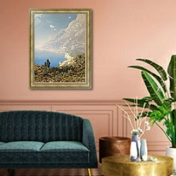 «Побережье в Амальфи» в интерьере классической гостиной над диваном