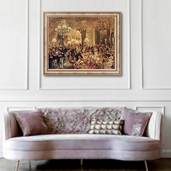 «The Dinner at the Ball» в интерьере гостиной в классическом стиле над диваном