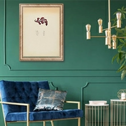 «Brooch» в интерьере в классическом стиле с зеленой стеной