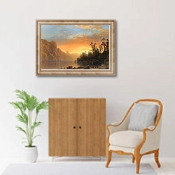 «Закат солнца в Калифорнии» в интерьере в классическом стиле над комодом