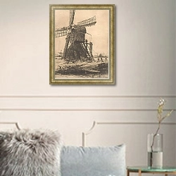 «Molen aan het water bij Leiden» в интерьере в классическом стиле в светлых тонах