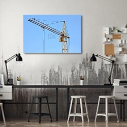 «Строительный кран на фоне неба» в интерьере офиса в стиле лофт