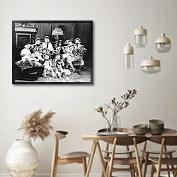 «Музыкальный детский ансамбль» в интерьере столовой в стиле ретро