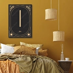 «Иса руна» в интерьере спальни  в этническом стиле в желтых тонах