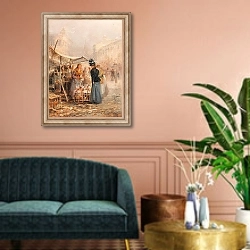 «Geflügelmarkt Paris» в интерьере классической гостиной над диваном