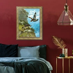 «Гамс и Беркут» в интерьере спальни с акцентной стеной