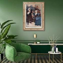 «Illustration for Lorna Doone 5» в интерьере гостиной в зеленых тонах