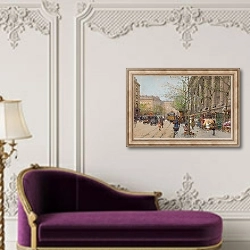 «Marché aux fleurs Place de la Madeleine» в интерьере в классическом стиле над банкеткой