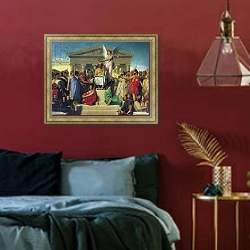 «Apotheosis of Homer, 1827» в интерьере спальни с акцентной стеной