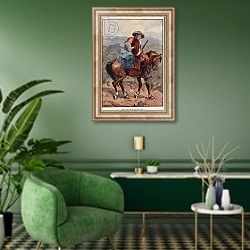 «Illustration for Lorna Doone 9» в интерьере гостиной в зеленых тонах