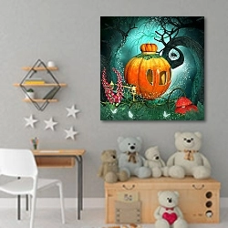 «Карета из тыквы» в интерьере детской комнаты для девочки с игрушками