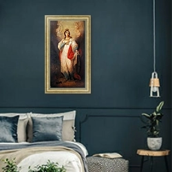 «Saint Catherine 1» в интерьере классической спальни с темными стенами