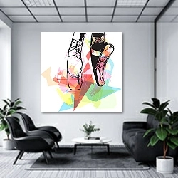 «Ноги балерины» в интерьере холла офиса в светлых тонах