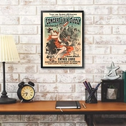 «Concert du XIXe siècle… F. Wohanka chef d’orchestre» в интерьере кабинета в стиле лофт над столом