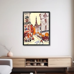 «улица с кафе в Париже» в интерьере 