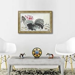 «the lotus symbol of eternity» в интерьере гостиной в этническом стиле над столом