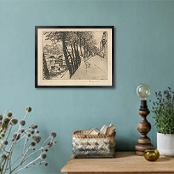 «Quai d’Anjou in Paris» в интерьере в стиле ретро с бирюзовыми стенами